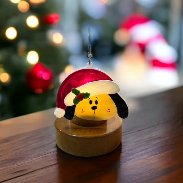 Glass Cover- Christmas Dog "Santa PAWS"