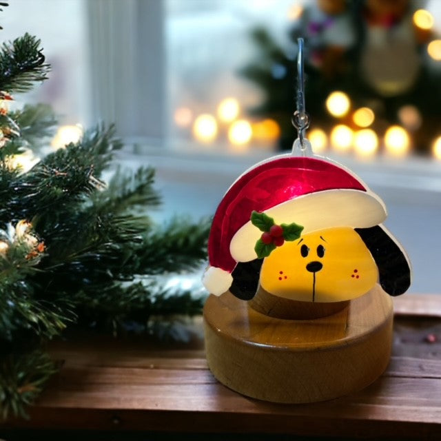 Glass Cover- Christmas Dog "Santa PAWS"