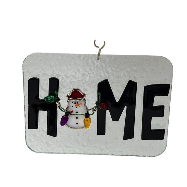 Glass Cover- HOME Sign with Snowman *Limited Edition*