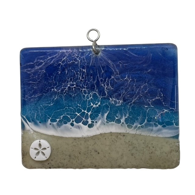 Glass Cover- Beach Wave Rectangle/ Sand dollar