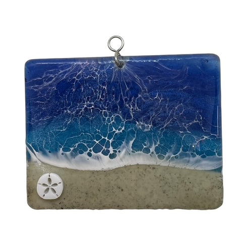Glass Cover- Beach Wave Rectangle/ Sand dollar