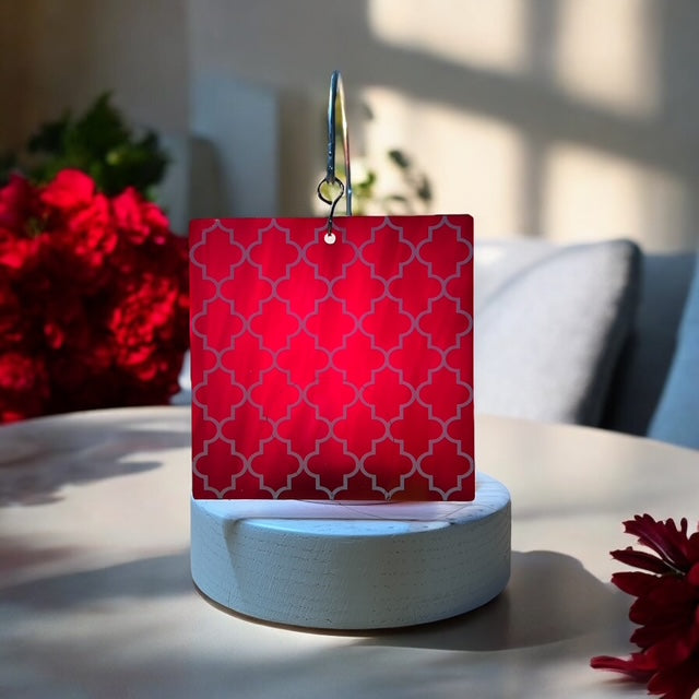 Glass Cover- Red Fused Deco