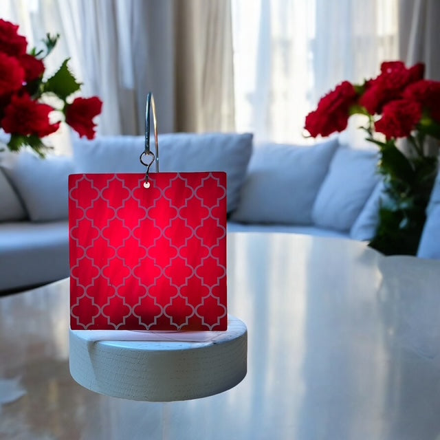Glass Cover- Red Fused Deco