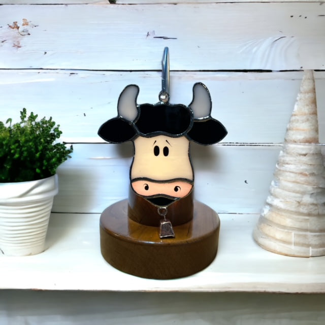 Glass Cover- Cow with Bell