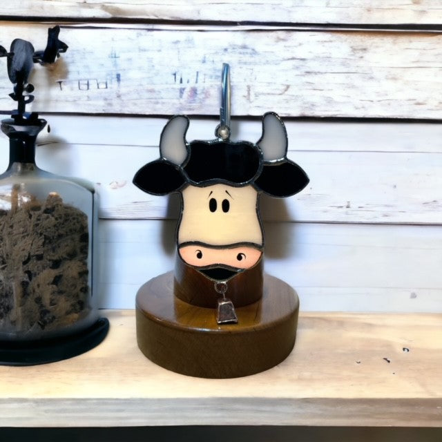 Glass Cover- Cow with Bell