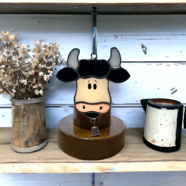 Glass Cover- Cow with Bell