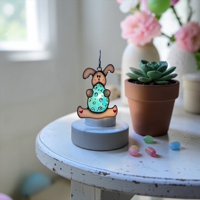 Glass Cover- Easter Bunny and Egg