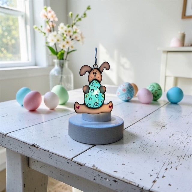 Glass Cover- Easter Bunny and Egg