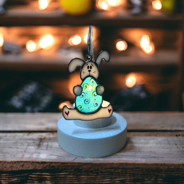 Glass Cover- Easter Bunny and Egg