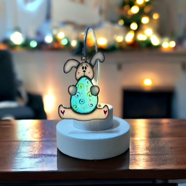 Glass Cover- Easter Bunny and Egg