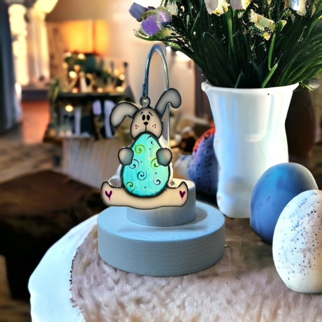 Glass Cover- Easter Bunny and Egg