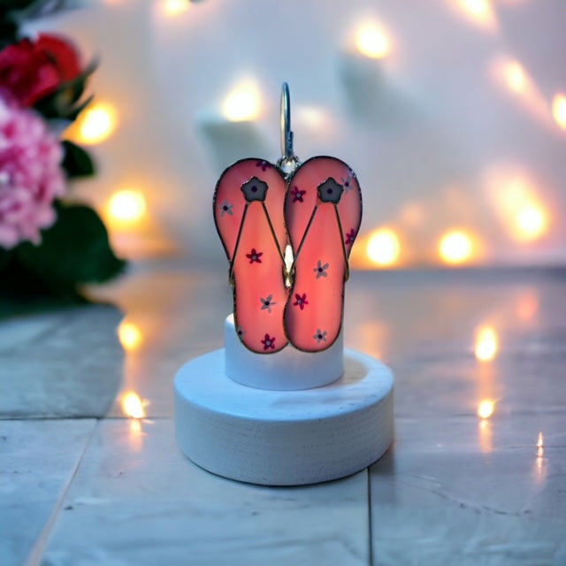 Glass Cover- Flower Flip Flops