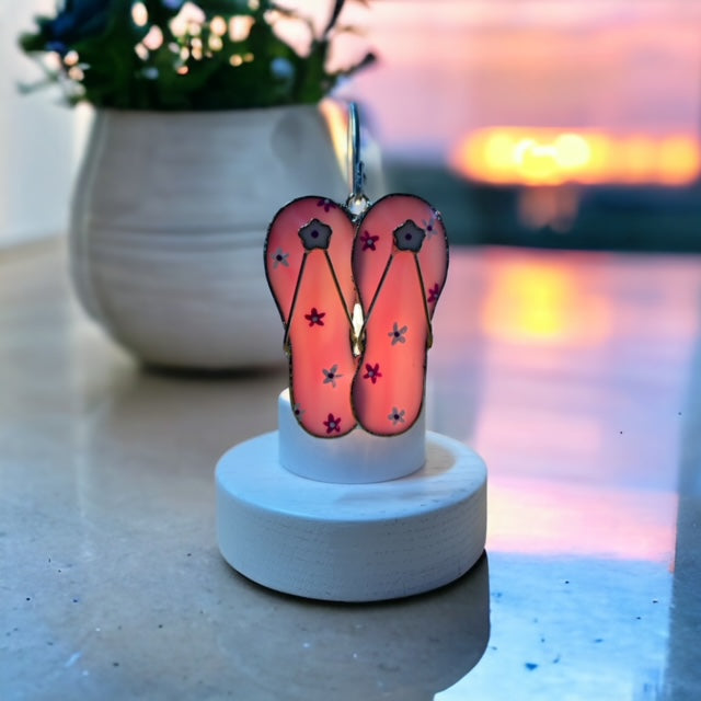 Glass Cover- Flower Flip Flops