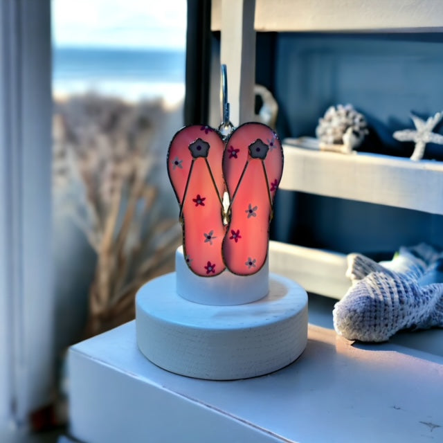 Glass Cover- Flower Flip Flops