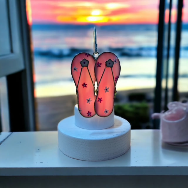 Glass Cover- Flower Flip Flops