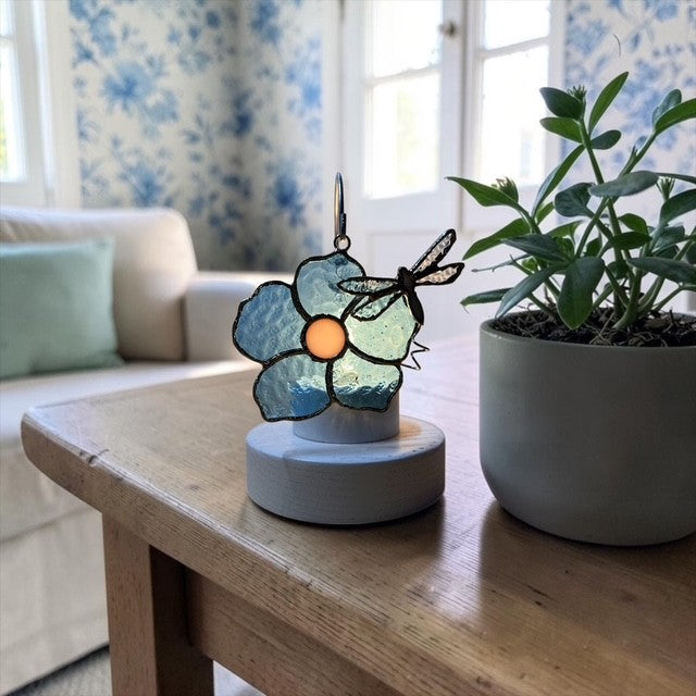 Glass Cover- Flower (Blue) with Dragonfly (coming Soon)