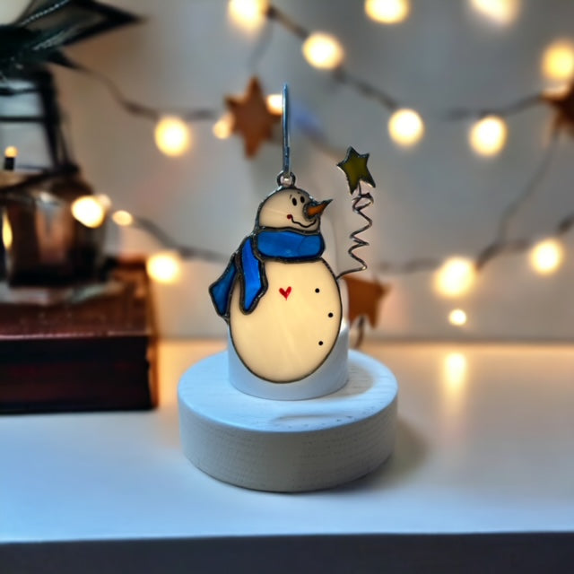 Glass Cover- Starry Night Snowman