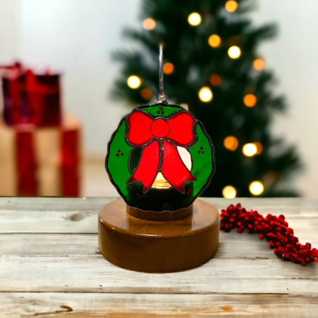 Glass Cover- Holiday Wreath