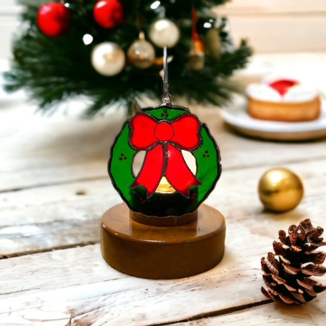 Glass Cover- Holiday Wreath