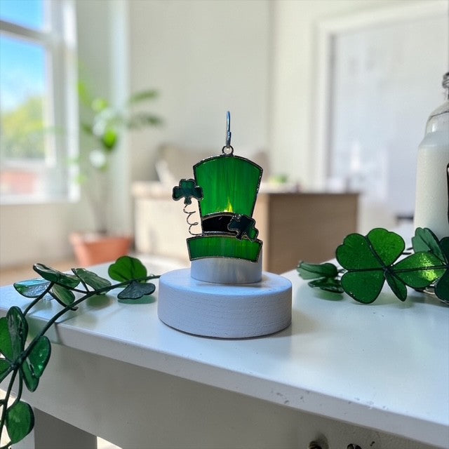 Glass Cover- Shamrock Hat