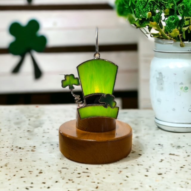 Glass Cover- Shamrock Hat