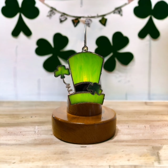 Glass Cover- Shamrock Hat