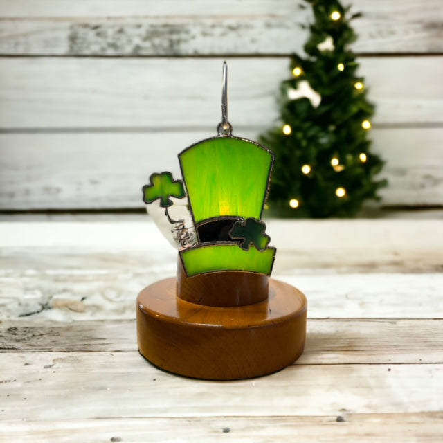 Glass Cover- Shamrock Hat