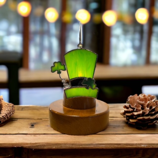 Glass Cover- Shamrock Hat