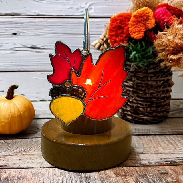 Glass Cover- Oak Leaves with Acorn