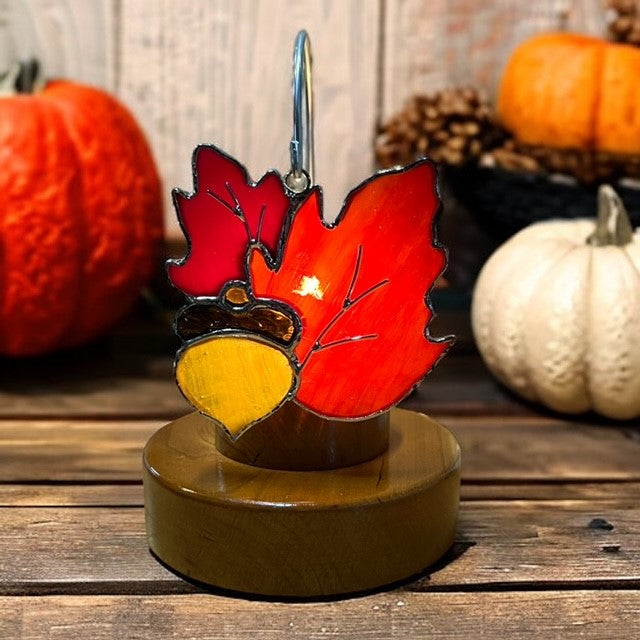 Glass Cover- Oak Leaves with Acorn