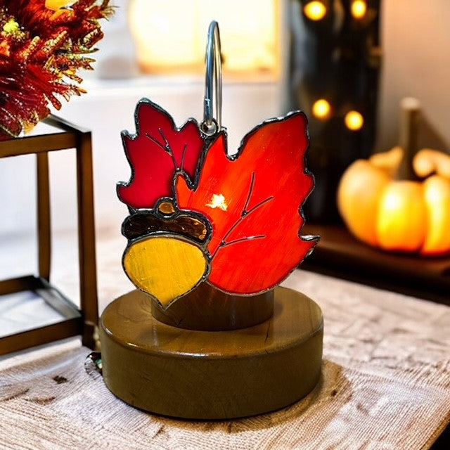 Glass Cover- Oak Leaves with Acorn