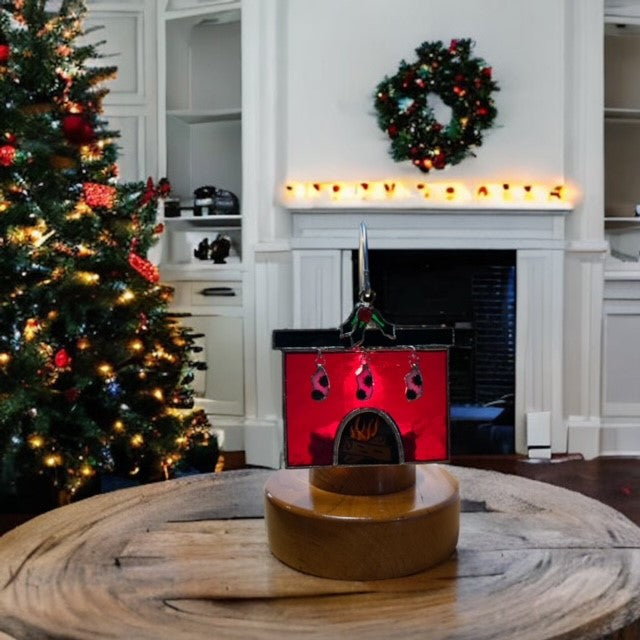Glass Cover- Holiday Fireplace