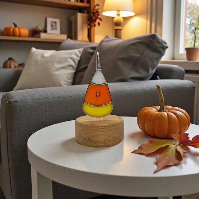 Glass Cover- Candy Corn