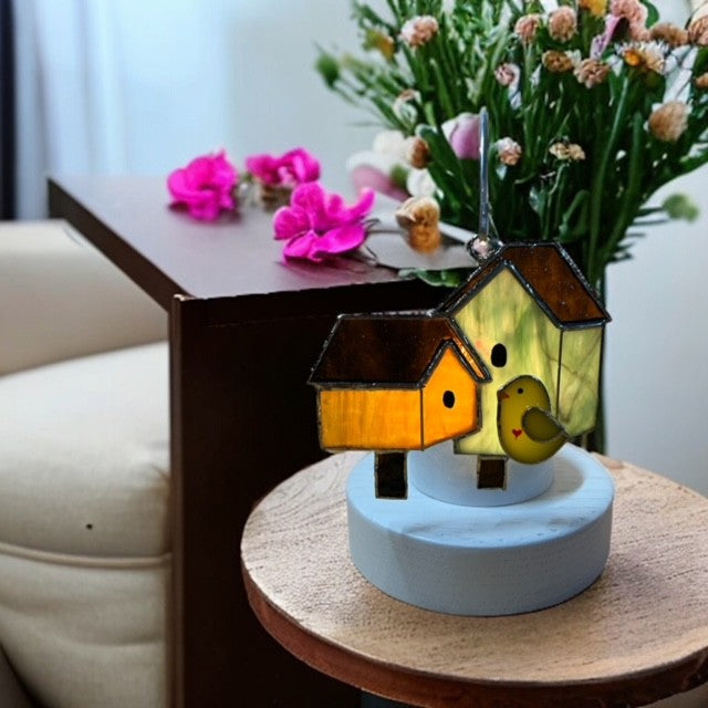 Glass Cover- Double Birdhouse