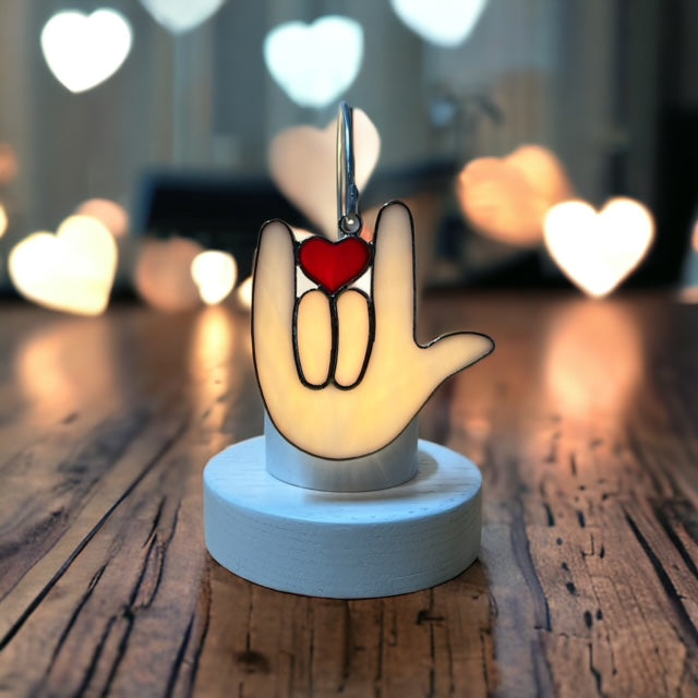 Glass Cover- I Love You / Sign Language Hand