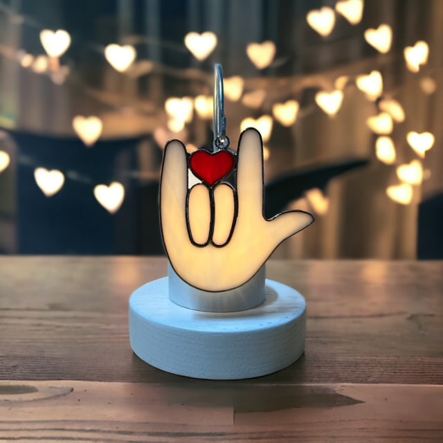 Glass Cover- I Love You / Sign Language Hand