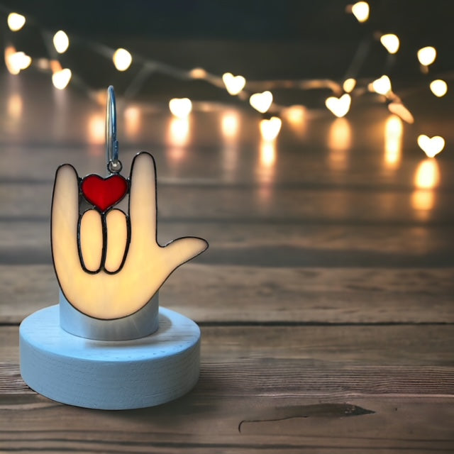 Glass Cover- I Love You / Sign Language Hand