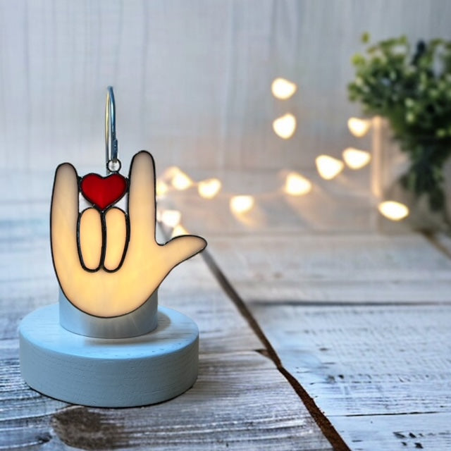 Glass Cover- I Love You / Sign Language Hand