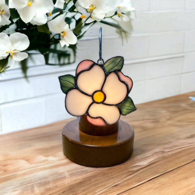 Glass Cover- Dogwood Flower