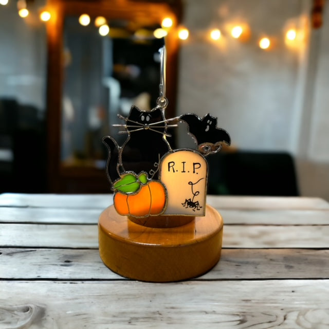 Glass Cover- Halloween Tombstone/ Pumpkin/ Bat/Cat