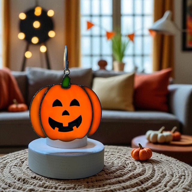 Glass Cover- Jack O' Lantern Pumpkin