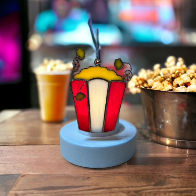 Glass Cover- Movie Night Popcorn