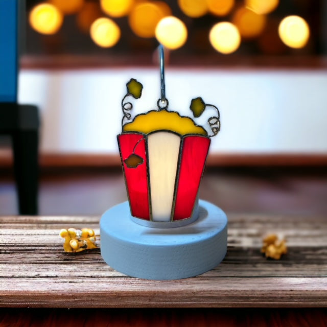 Glass Cover- Movie Night Popcorn