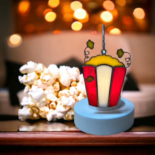 Glass Cover- Movie Night Popcorn