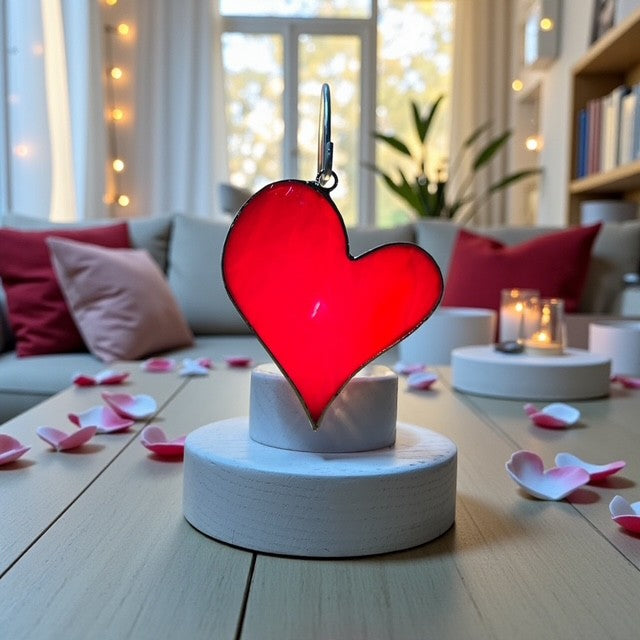 Glass Cover- Red Heart