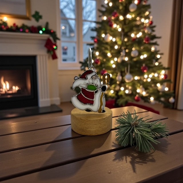 Glass Cover- Vintage Santa