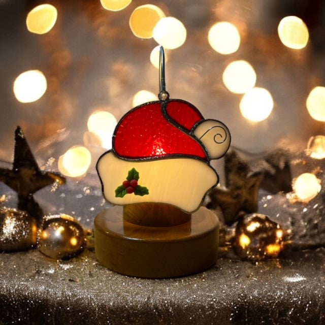 Glass Cover- Santa's Hat