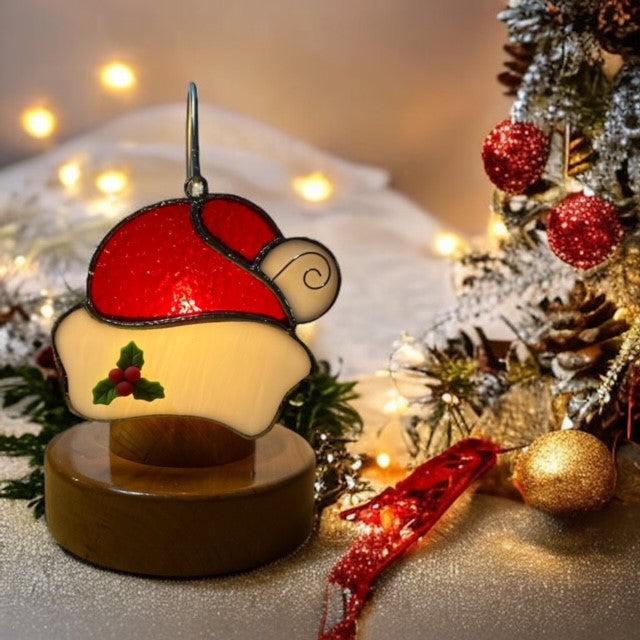 Glass Cover- Santa's Hat