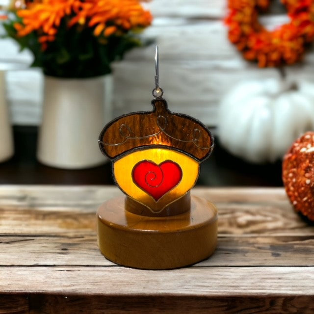 Glass Cover- Fall-time Acorn