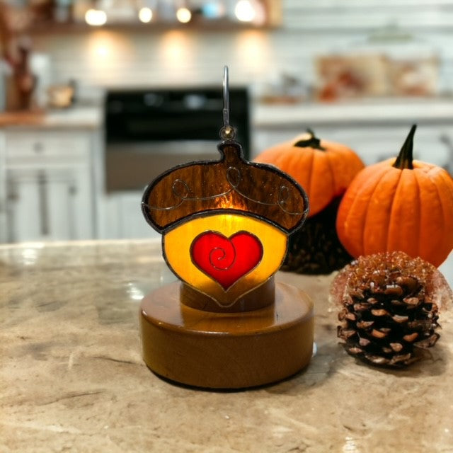 Glass Cover- Fall-time Acorn